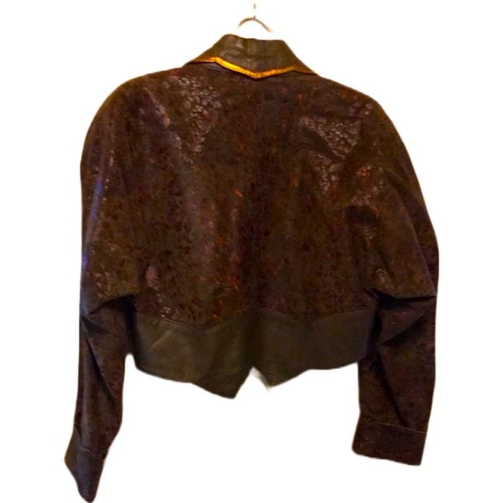 Enrico Zuelli Bolero Leather Jacket with A-Lined Leather Skirt